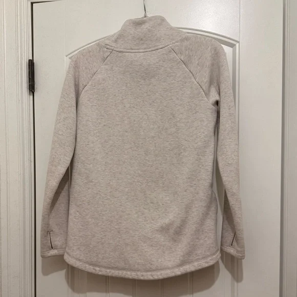 Athleta Cozy Karma Asym Pullover Toasted Brown Heather Beige - Womens XS - Picture 2 of 2